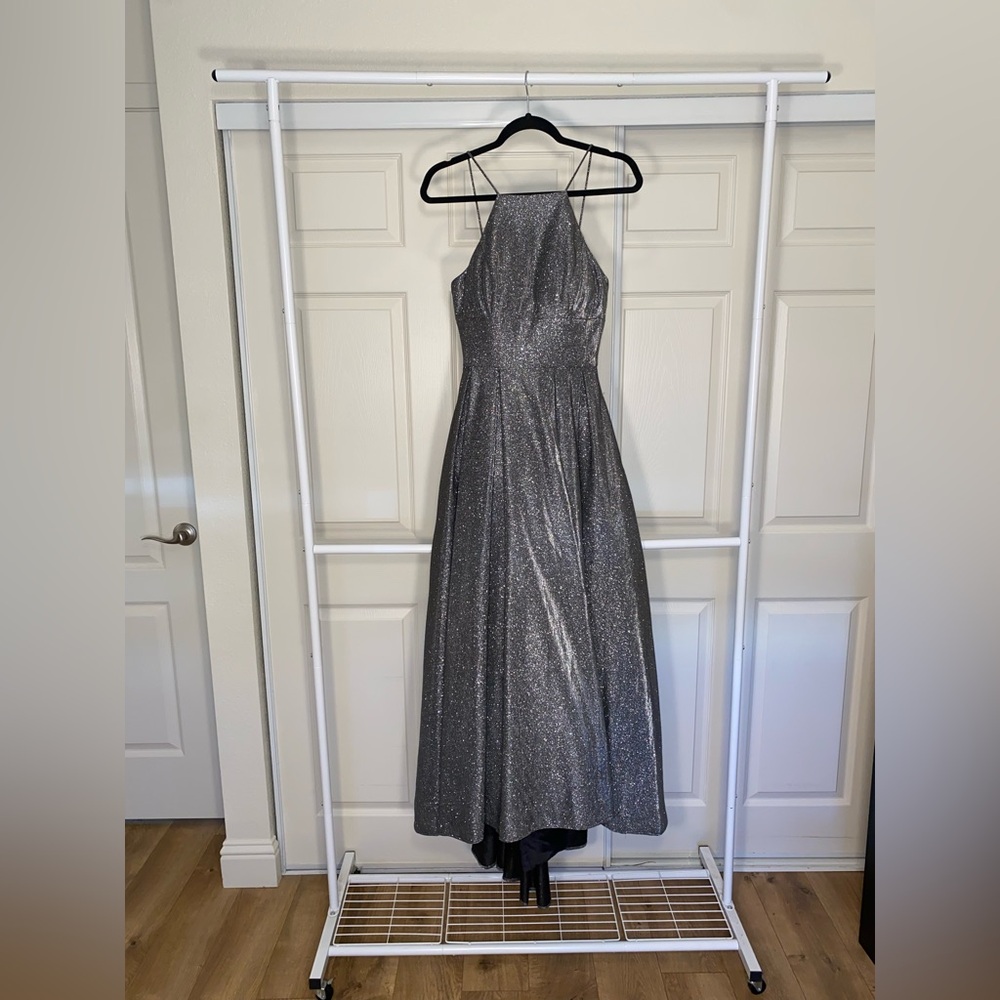 Betsy & Adam metallic prom dress 
Size 2